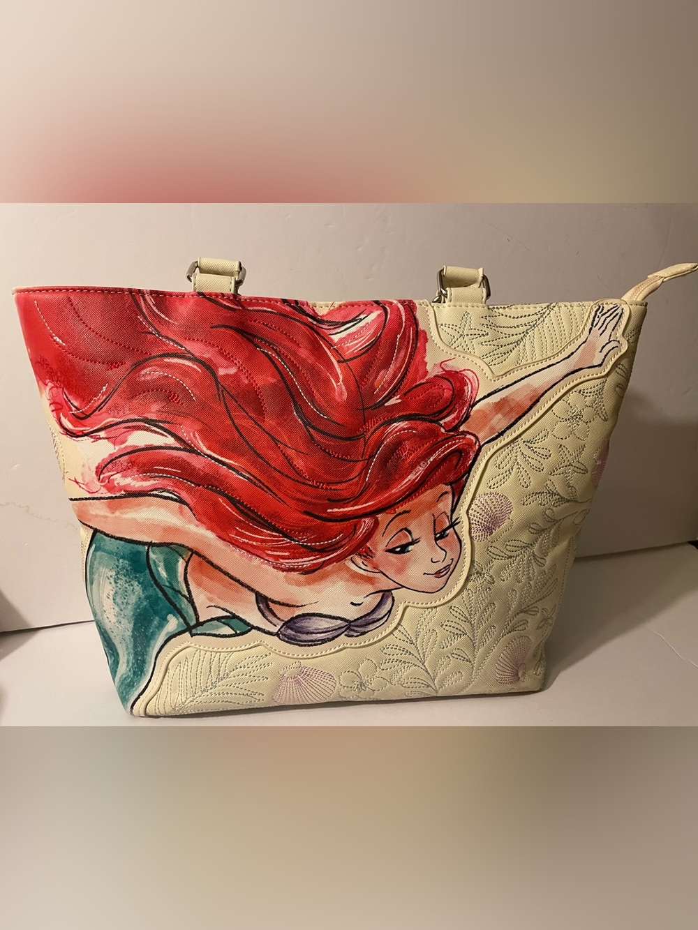 Loungefly Disney The Little Mermaid Ariel Sketch Watercolor Satchel Purse Bag